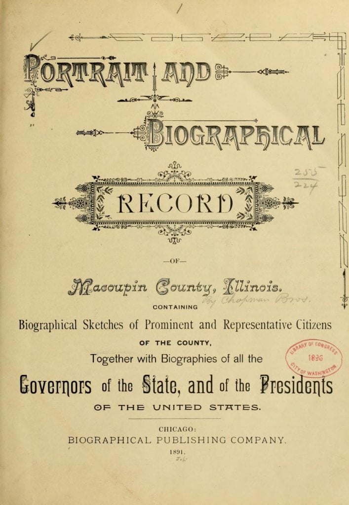 Portrait and biographical record of Macoupin county, Illinois