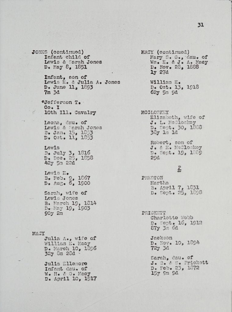 Bill Huss Chapel Cemetery page 31