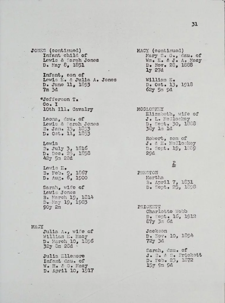 Bill Huss Chapel Cemetery page 31