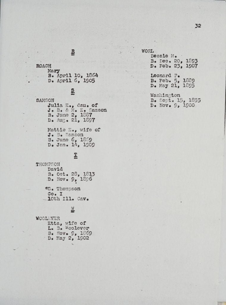 Bill Huss Chapel Cemetery page 32