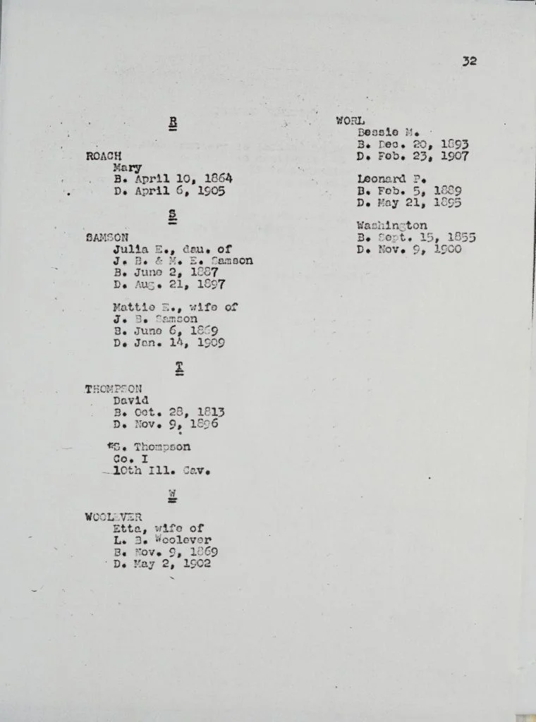 Bill Huss Chapel Cemetery page 32