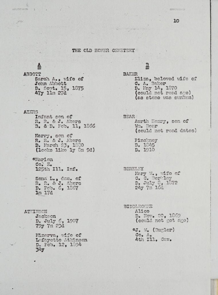 Homer Cemetery, page 10