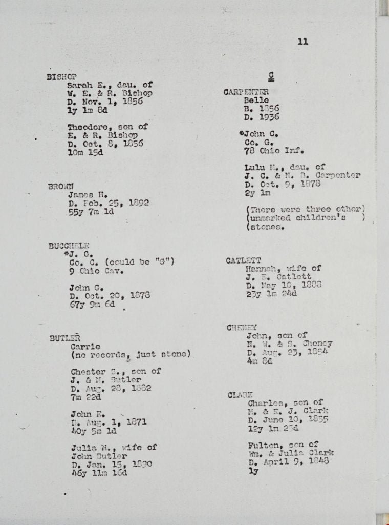Homer Cemetery, page 11