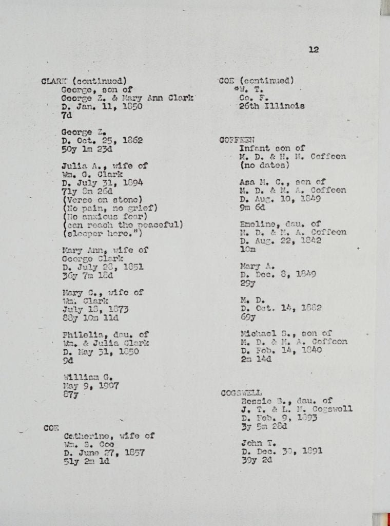 Homer Cemetery, page 12