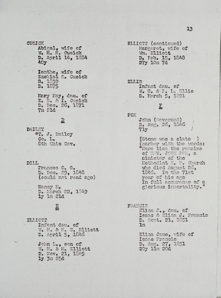 Homer Cemetery, page 13