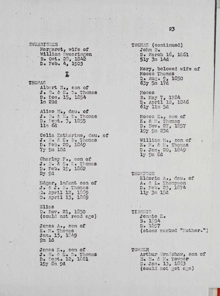 Homer Cemetery, page 23