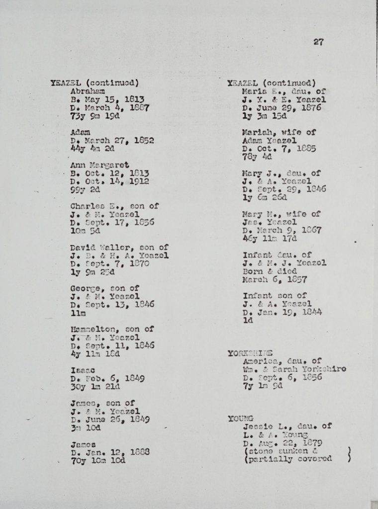 Homer Cemetery, page 27