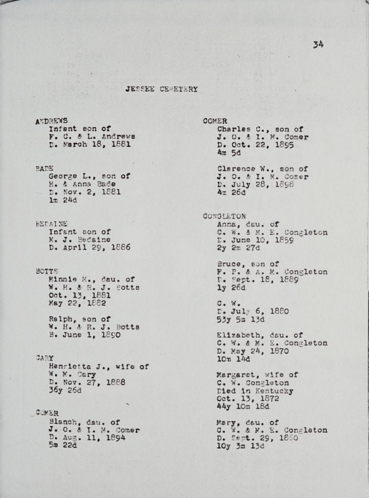 Jessee Cemetery page 34