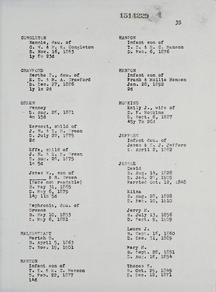 Jessee Cemetery page 35