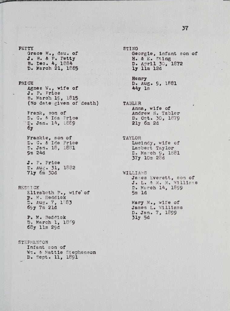 Jessee Cemetery page 37