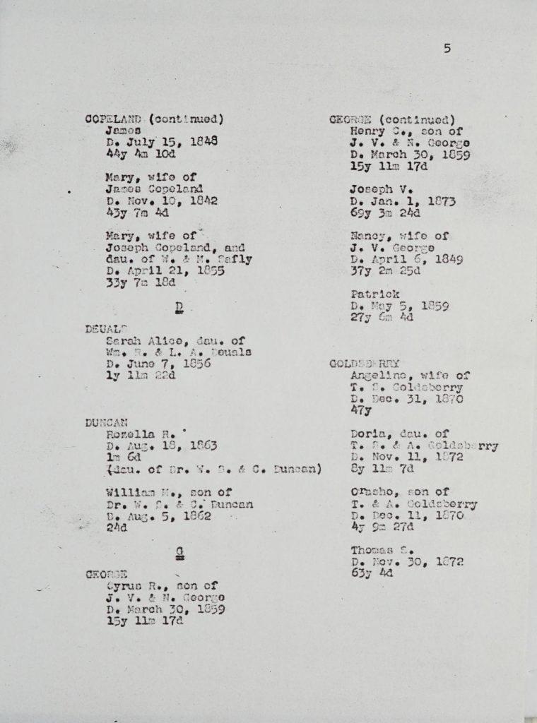 Old Bliss Cemetery, page 5