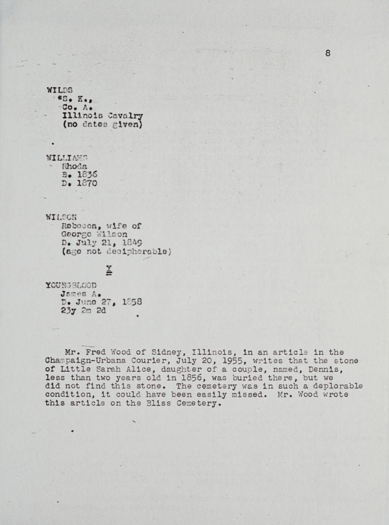 Old Bliss Cemetery, page 8